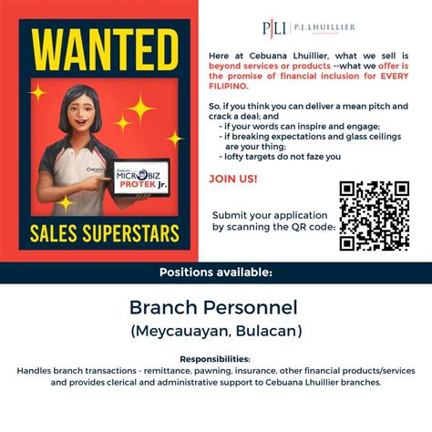 cebuana lhuillier hiring|Hi KaCebuana! Join the .